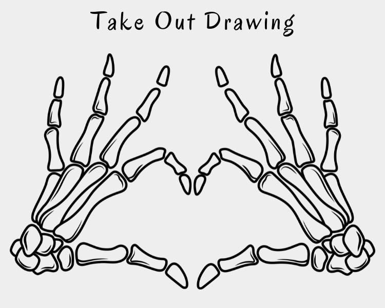 Skeleton Hand Drawing Sample-4