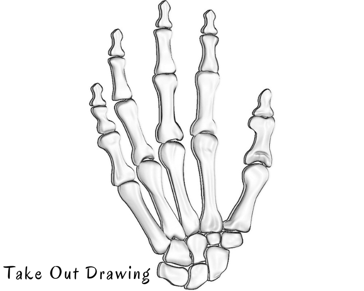 Easy Skeleton Hand Drawing-3