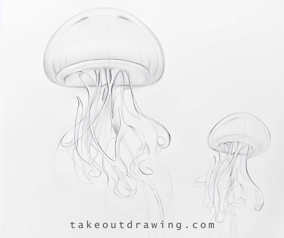 Jellyfish Drawing: Cute, Easy JellyFish Drawing