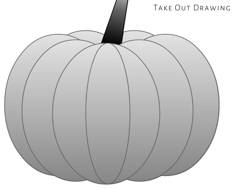 easy pumpkin drawing grey color