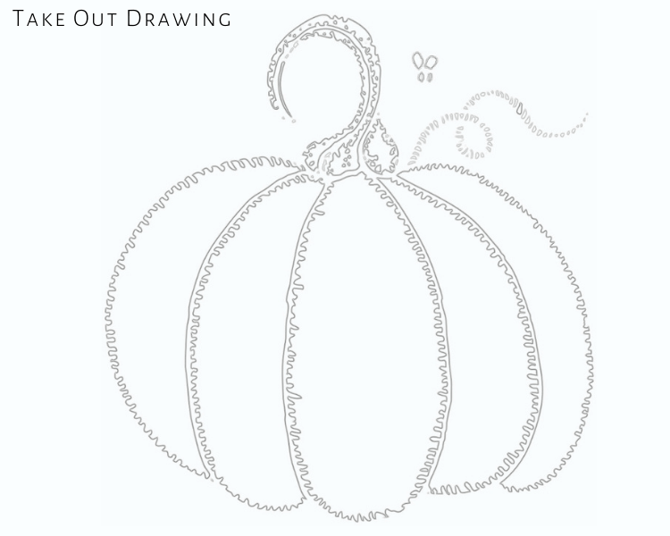 easy pumkin drawing with tail