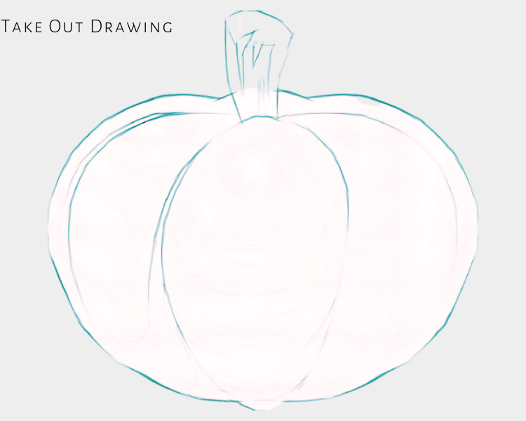 easy pumpkin pencil drawing 2