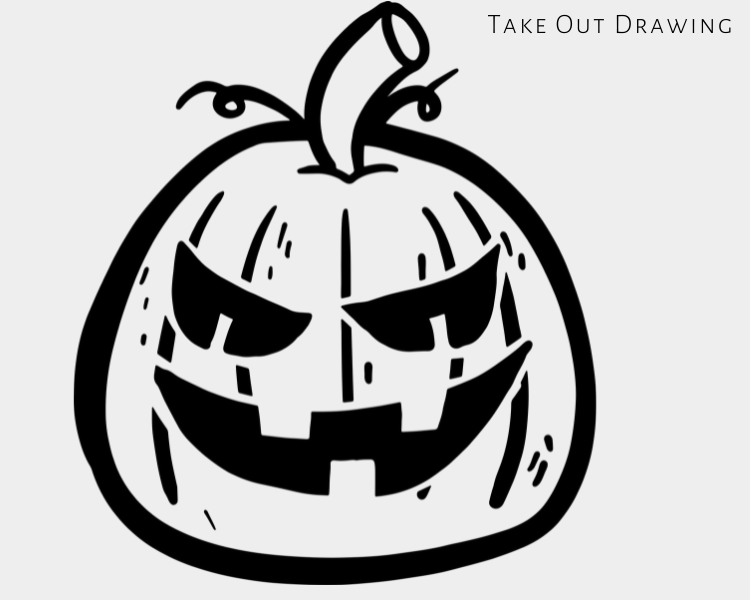 Halloween Pumpkin Drawing 3