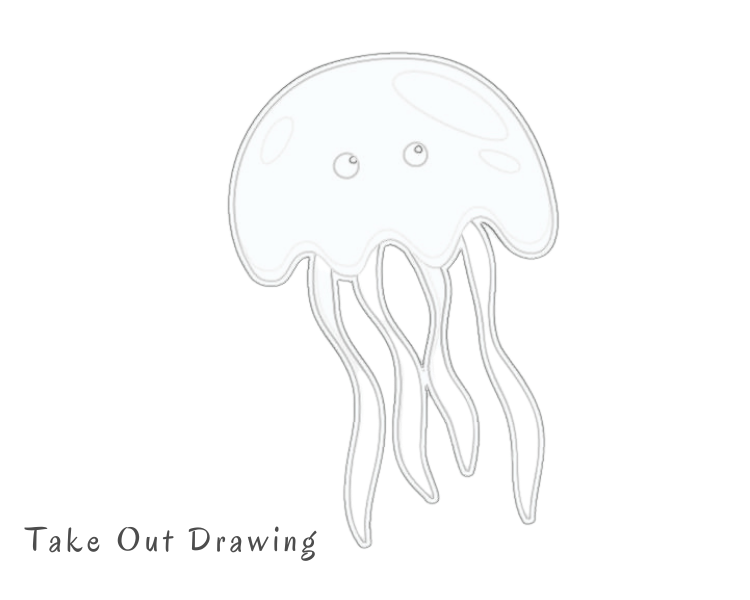 Jelly Fish Cartoon Drawing-2