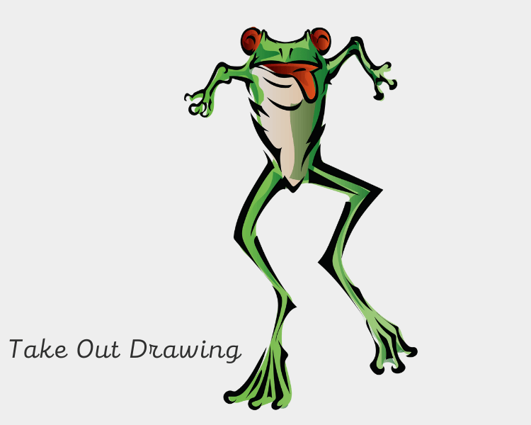 Cute Cartoon Frog Drawing-3