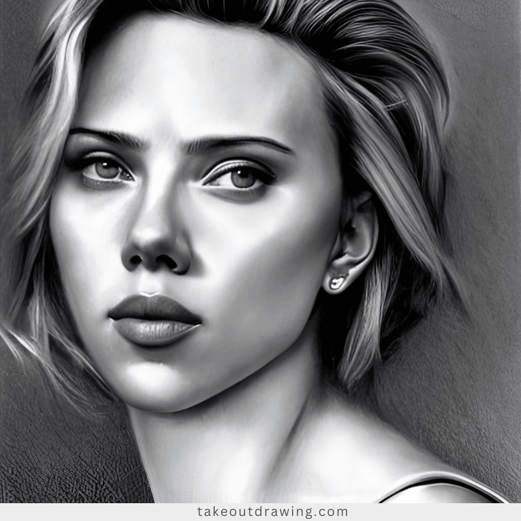 Scarlett Johansson's Pencil and Outline Drawing Pictures : Make Drawing