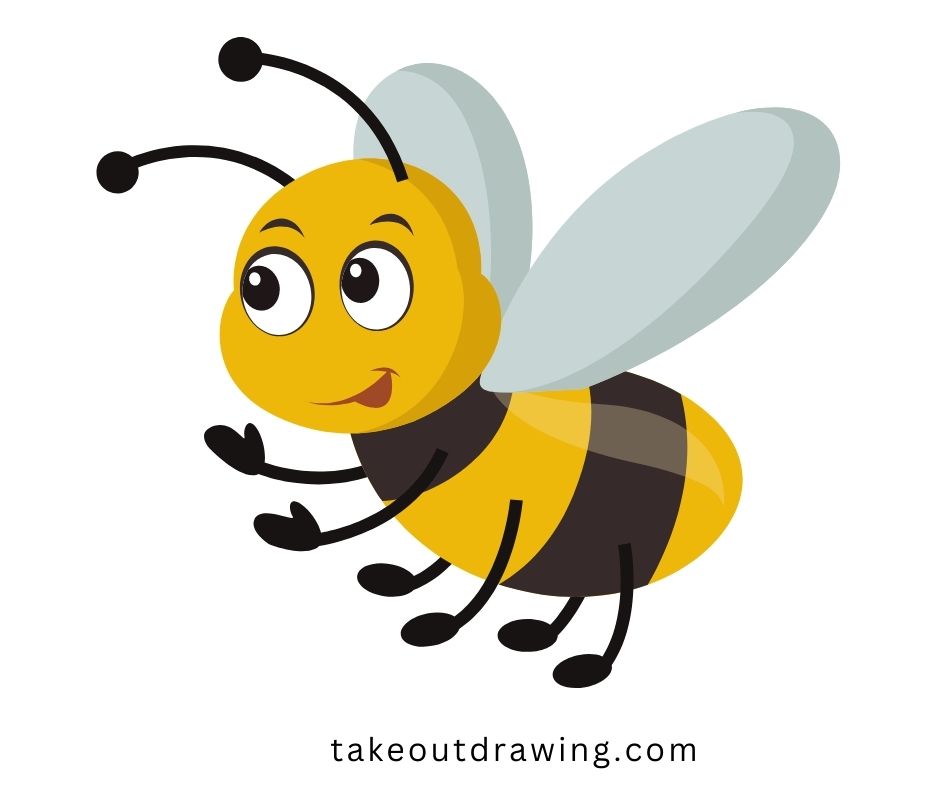 Cute Bee Drawing-1