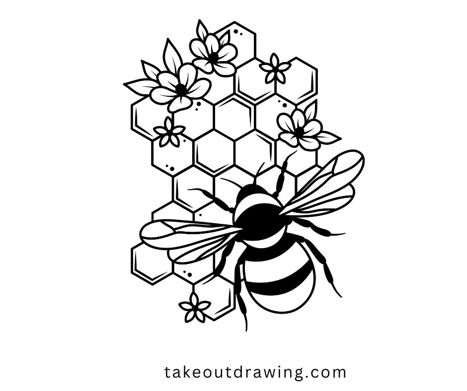 Honey Bee Drawing-2