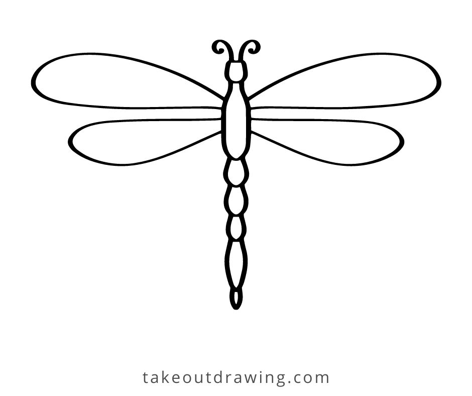 Simple Dragonfly Drawing-3