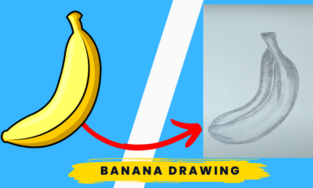 banana pencil drawing