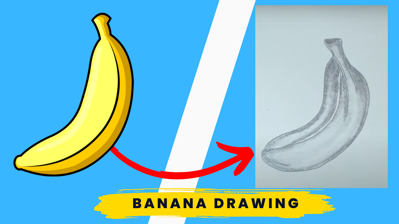 banana pencil drawing