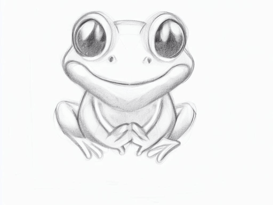 Cute Frog Drawing Sample 4