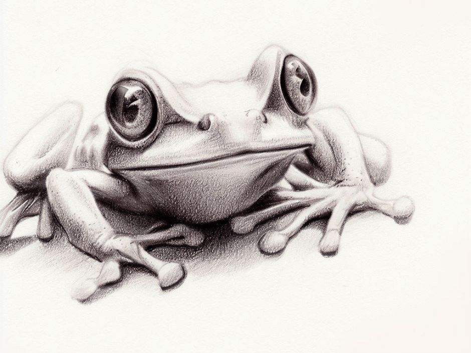 Easy Frog Drawing- Cute Frog Drawing Outline