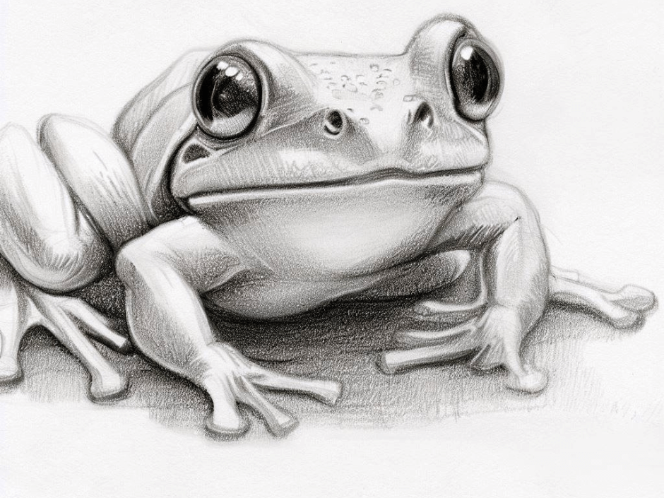 Easy Frog Drawing- Cute Frog Drawing Outline